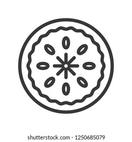 Pie vector, Christmas related line design icon