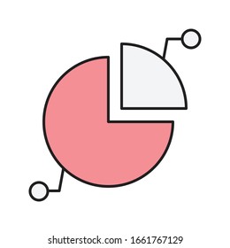 pie vector flat color icon 