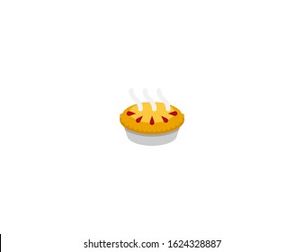 Pie Vector Flat Icon. Isolated Apple Pie Cake Emoji Illustration 