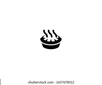 Pie vector flat icon. Isolated apple pie cake emoji illustration 