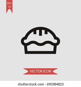 Pie vector icon, illustration symbol