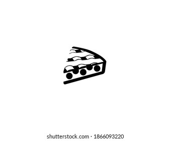 Pie vector icon. Isolated pie illustration