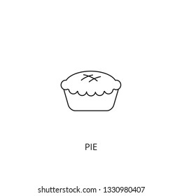 Pie vector icon, outline style, editable stroke