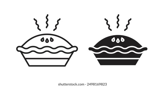 pie vector icon set in black color.