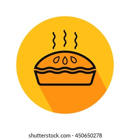 Pie vector. Icon for web and mobile application. Flat design style.