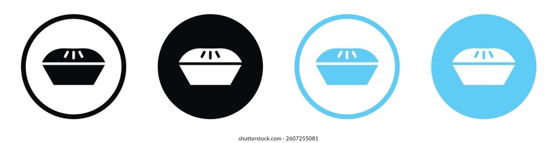 Pie vector icons in black and blue colors