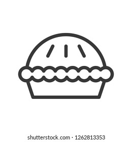 Pie vector illustration, Chirstmas related editable outline icon