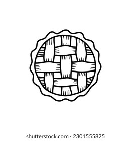 Pie Vector Illustration Hand Drawn Dessert Cartoon Art