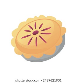 Pie Vector Illustration on white background.Web site page and mobile app design vector element