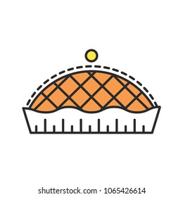 pie vector outline illustration symbol object. Thin line icon style concept design