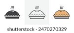 Pie vector set. Hot apple pie graphic.
