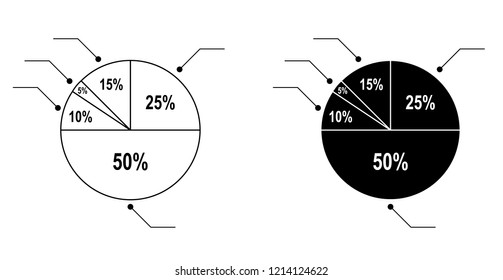 pie chart for website presentation cover poster vector design infographic illustration
