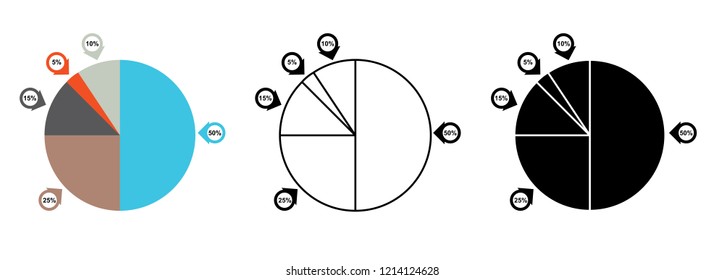 pie chart for website presentation cover poster vector design infographic illustration
