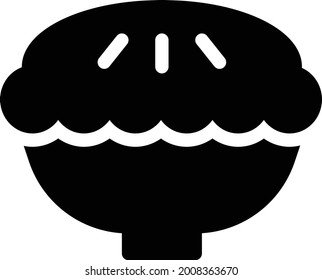 pie with white background. pie is a symbol of bakery .glyph flat icon.