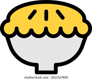 pie with white background. pie is a symbol of bakery .colour line icon.