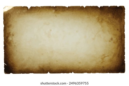 Piece of antique old paper photo on white background