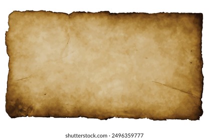 Piece of antique old paper photo on white background