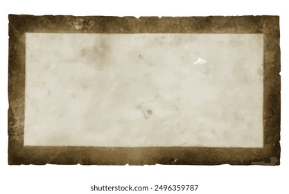 Piece of antique old paper photo on white background