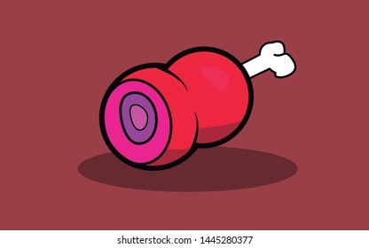 Piece of appetizing red meat with bone