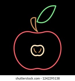 Piece of apple icon. Vector illustration of an apple. Logo apple in cut.