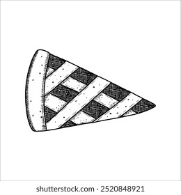 Piece of apple pie. Vector illustration