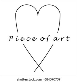 piece of art. heart. white  background