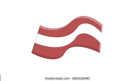 piece of bacon on a white background, vector illustration. a piece of fried pork. meat with lard. breakfast food. bacon for a quick bite. fast food, fast food salty.