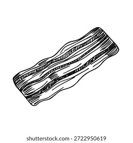 Pedazo de boceto de tocino aislado