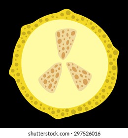 a piece of banana isolated on a black background