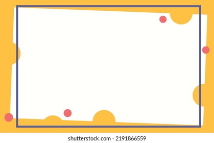 A piece of beige colored paper and a blue line frame within yellow colored background. Background with copyspace. Suitable for card, presentation, cover, and wallpaper.