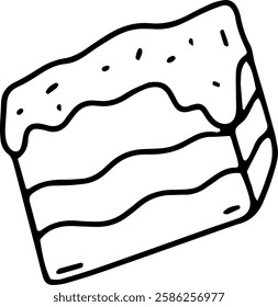 piece of birthday cake black and white vector logo