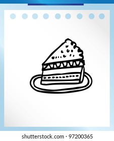 piece of birthday cake - vector illustration doodle