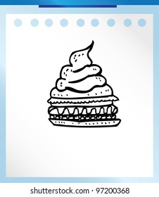 piece of birthday cake - vector illustration doodle