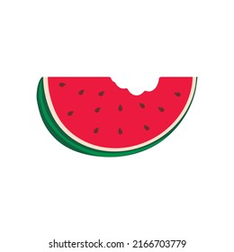 Stück bitter Wassermelone, Scheiben, Viertel. Einfache Vektorgrafik, Design-Element