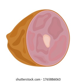 A piece of boiled pork. Vector image, eps 10