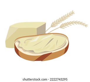 trozo de pan con mantequilla