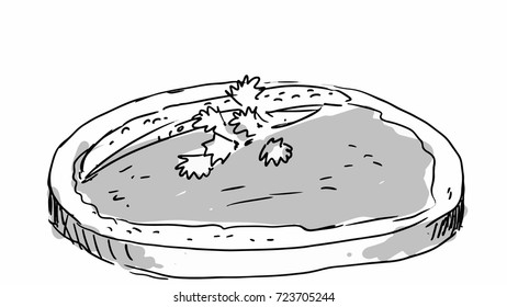 Piece of bread with butter Vector sketch storyboard