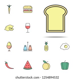 piece of bread colored icon. food icons universal set for web and mobile