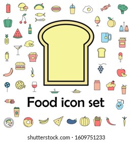 piece of bread colored icon. food icons universal set for web and mobile