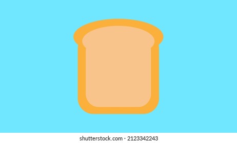 a piece of bread with a crust on a blue background. vector illustration. sandwich bread, base for a filled sandwich. drawing with food, a piece of white bread