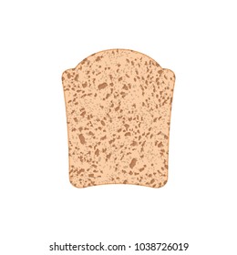 Piece of bread isolated. Food vector illustration

