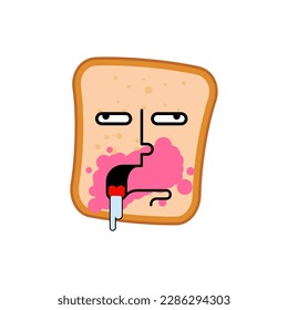 Piece of bread and jam stupid character.