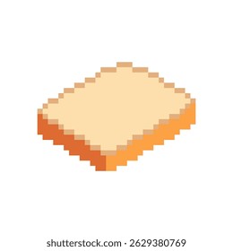 Piece of bread pixel art. 8 bit bread