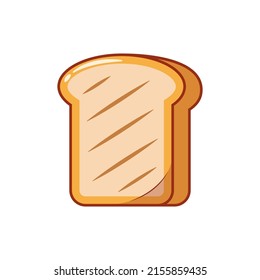 Piece Bread Toast Illustration Cartoon Icon Stock Vector (Royalty Free ...