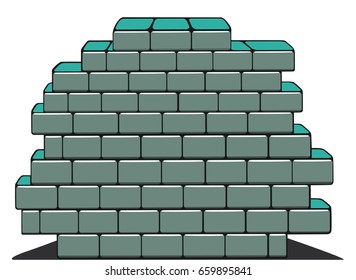 a piece of bright graffiti brick wall