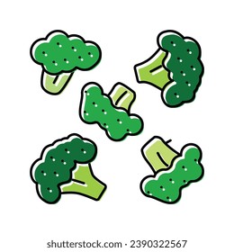 vector de icono de color de broccoli de pieza. signo de brócoli de la pieza. ilustración de símbolo aislado