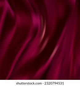 A piece of burgundy, violet, red cloth. Fabric texture for background and design works of art, beautiful wrinkled pattern of silk or linen. A crumpled piece of cloth.