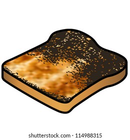 A piece of burnt toast.