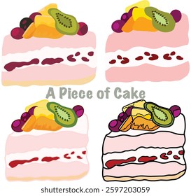 a piece of cake with 4 ideas design.