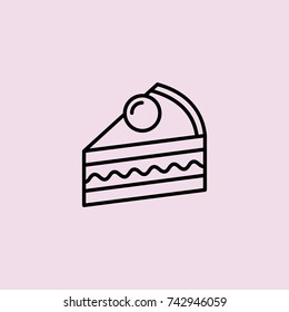 piece of cake with berry line black icon